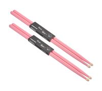 QUARKZMAN 2 Coppia Bacchette per Batteria in Legno Acero con Impugnature Antiscivolo 7A Rosa Bacchette Classiche con Punta in Legno per Strumenti Musicali a Percussione