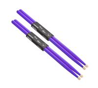 QUARKZMAN 2 Coppia Bacchette per Batteria in Legno Acero con Impugnature Antiscivolo 7A Viola Bacchette Classiche con Punta in Legno per Strumenti Musicali a Percussione