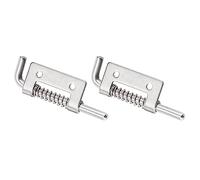 QUARKZMAN 2" Molla Caricata Latch Perno x 2pz 304 Inossidabile Acciaio Porta Bullone Blocco Sinistra per Equipaggiamento E Gabbia E Rimessa Cancello, [Tono argento ]