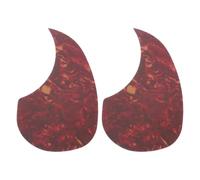 QUARKZMAN 2 Pc Proteggi Corde Per Chitarra Acustica Piastra Protettiva Adesiva Per Chitarra Destrorsa Adatta A Chitarra Acustica Da 38" 96x158mm Forma A Goccia Tessitura Roccia Rossa Scuro