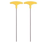 QUARKZMAN 2 Pcs Chiave A Bussola A T Con Impugnatura Extra Lunga 3mm Metrica Acciaio S2 Chiave Esagonale Interna A Testa Piatta Strumento Giallo Per Manutenzione Auto Casa Bicicletta Moto