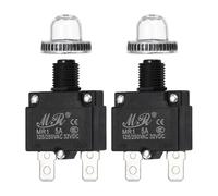 QUARKZMAN 2 Pcs Interruttore Termico A Pulsante 5Amp, 125/250V AC 32V DC Ripristino Manuale Protezione Sovraccarico Termico Con Cappuccio Pulsante Impermeabile