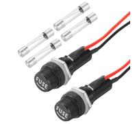 QUARKZMAN 2 Pcs Portafusibili Da Pannello 10/15A AC 125/250V 6 X 30mm Portafusibili Con Terminali A Lampa E Viti Pre-Saldati E 10A Fusibili A Tubo Di Vetro