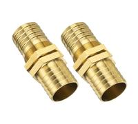 QUARKZMAN 2 Pcs Raccordi Diritti Per Tubo 1" ID Olio Colore Oro | Raccordi Per Tubo Aria In Ottone, Con Innesto A Spina, Per Collegare Tubi Acqua Carburante Aria, In Ottone