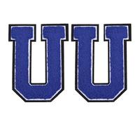 QUARKZMAN 2 Pcs Toppe In Pile A Forma Di Lettera, 4.7" Toppe Cucibili Lettera U Ferrabili Grandi Applicazioni Ricamate Alfabeto Per Abbigliamento Borselli Cappello Materiali Per Fai Da