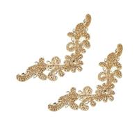 QUARKZMAN 2 Pezze Applique Con Strass Accessori Per Cintura Patch Ricamo 3D Applicazione A Ferro Decorazioni Per Sash Nuziale Cintura Cristalli Abito DIY Cucito Oro (24 x 7.5 cm)