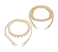 QUARKZMAN 2 Pezze Catena Per Borsetta 47 Pollici Di Lunghezza Con Per DIY Portafoglio Borsa A Tracolla Borsetta Clutch Catena In Oro Chiaro Con Pelle Bianca