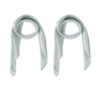 QUARKZMAN 2 Pezze Sciarpa Quadrata Satinata Per Donna Sciarpa A Tinta Unita Seta Leggera Sciarpe Moda Fascia Per Capelli Accessorio Borsetta, Argento