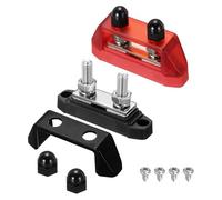QUARKZMAN 2 Pezzi 12-48VDC 200A blocco Di Distribuzione Di Potenza Per Barche, doppio Studs 5/16" Blocco Terminale Busbar Automobilistico Con Accessori, Rosso, Nero