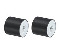 QUARKZMAN 2 Pezzi 40 x 40mm M10 Ammortizzatori in Gomma Supporti Filettatura Femmina, Supporti Isolanti Antivibrazione Sostituisce Cuscinetti Antivibranti Blocco Base Piatto Silenzioso