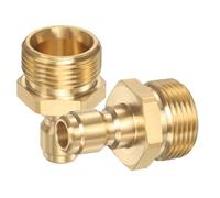 QUARKZMAN 2 Pezzi Adattatore per Lavapressione, 1/4" Maschio Quick Plug A M22 15mm Maschio Quick Connect Raccordi Adattatore Girevole in Ottone per Tubo Lavapressione