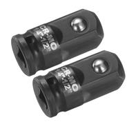 QUARKZMAN 2 Pezzi Adattatore Per Presa A Impatti 1/4" Femmina A 1/2" Maschio Incrementatore Standard SAE CR-MO Acciaio Convertitore Per Avvitatore A Impatti Chiave A Cricchetto Nero