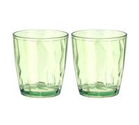 QUARKZMAN 2 Pezzi Bicchieri Di Plastica, 10.48oz Bicchieri Infrangibili Riutilizzabili Impilabili Per Casa Ufficio All'Aperto Birra Cocktail Acqua Succo Whisky, Verde