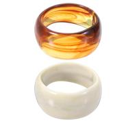 QUARKZMAN 2 Pezzi Bracciali A Spessore In Acrilico Per Donne, Bracciale A Manica In Resina Acrilica E Acetato Gioiello Moda, Marrone, Bianco