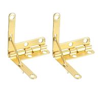 QUARKZMAN 2 Pezzi Cerniera A Quadrante Per Scatole 30x32mm Oro Finto | Cerniere Per Scatole Con Braccio Di Ritenuta Laterale, Supporto A 90 Gradi, Per Scatole Di Gioielli Vino Legno