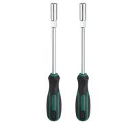 QUARKZMAN 2 Pezzi Chiave A Bussola Metrica 9mm CR-V Punta Non Magnetica Alberi Cavi Cacciavite A Bussola Esagonale Con Impugnatura Antiscivolo Per Riparazione Auto Bit Driver Verde/Nero
