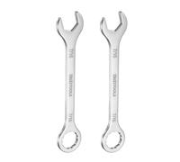 QUARKZMAN 2 Pezzi Chiave Combinata Sottile 7/16" in Acciaio Inossidabile 30Cr13 Temprato Lucidato Mini Chiave Combinata Con Offset 12-Punti Box End e 15° Angolato Open End