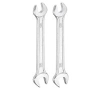 QUARKZMAN 2 Pezzi Chiavi Doppia Estremità Aperta 8mm x 10mm Metrica Angolo Offset 15 Gradi Chiave Testa Piatta Piccola Chiave Aperta Zincata per Riparazione Auto Montaggio Mobili