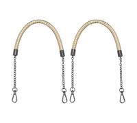 QUARKZMAN 2 Pezzi Cinturino Per Borsa In Pelle PU Intrecciato, 24.4 Pollici Sostituzione Manico Borsa Per Tracolla A Mano Shopping (Oro Chiaro, Fibbia Nera)