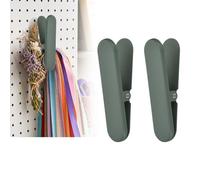 QUARKZMAN 2 Pezzi Clip Magnetiche in Metallo per Pannello Forato Verde | Stoccaggio a parete, per progetti fai-da-te, esposizione, garage, cucina, bagno, ufficio, officina