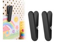 QUARKZMAN 2 Pezzi Clip Magnetici Metallici per Pannello Forato Nero | per Stoccaggio a Parete e Progetti Fai da Te, Esposizione e Stoccaggio, per Garage, Cucina, Bagno, Ufficio, Officina