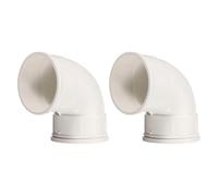 QUARKZMAN 2 Pezzi Curva PVC 90 Gradi 75mm Diametro Interno | Bianca, Raccordo Tondo in Plastica per Condotti, Giunzione per Tubi