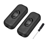 QUARKZMAN 2 Pezzi Interruttore A Filo,250V 6A Interruttore ON OFF Con Terminale Di Massa E Cacciavite Sostituzione Riparazione Pulsante Di Controllo ON OFF Per Lampada Letto Luci LED