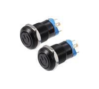 QUARKZMAN 2 pezzi Interruttore On/Off a pulsante per auto da 0.47" con luce interna blu