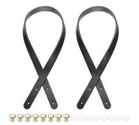 QUARKZMAN 2 Pezzi Manici per Borsa in Ecopelle, Tracolle da 25,6" con 8 Rivetti da 0,7" Larghi per Sostituzione a Tracolla per Fai-da-Te Creazione Borsas Portafoglio, Nero