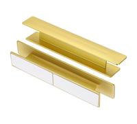 QUARKZMAN 2 Pezzi Maniglie Adesive Per Ante, 5.8" Maniglia Per Cassetti Autoadesiva, Aiutante Per Maniglie In Plastica Senza Foratura Per Armadio, Porta Doccia Scorrevole,Oro