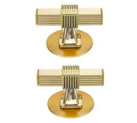 QUARKZMAN 2 Pezzi Maniglie Adesive Per Ante, Pomoli Autoadesivi In Acciaio Inossidabile A Forma Di T, Maniglie Istantanee Autoadesive Per Finestra Armadio Cassettiera Guardaroba, Oro