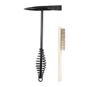 QUARKZMAN 2 Pezzi Martello Per Scorie Di Saldatura 11.3" Con Manico A Molla Spazzola In Acciaio Per Saldatura 8.1" Rameata Per Piccone Roccia Mattone Forgiati