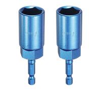 QUARKZMAN 2 Pezzi Nut Driver 17mm Hex Drive Socket CR-V Steel Power Screw Drill Bits Socket Wrench Tools Con 1/4" Quick Change Hex Shank Per Power Drills Impact Drivers, Blu