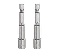 QUARKZMAN 2 Pezzi Nut Driver Punta Per Trapano 1/4" Socket 1/4" Hex Shank 2.56" (65 Mm) Lunghi Magnetici 6-Point Sockets Quick Change CR-V Steel Bolt Setters Per Power Drill Drivers
