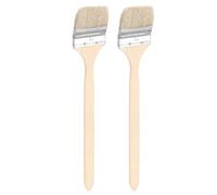 QUARKZMAN 2 Pezzi Pennello Curvo Per Radiatori Larghezza 3" Pennelli A Setole Morbide Con Lungo Manico In Legno Per Pittura Arte Piatto Mobiletto Cabinet Recinzioni Marrone