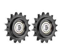 QUARKZMAN 2 Pezzi Pignone Tenditore per Catena a Rulli DIN(ISO) 08B Foro 10mm Passo 1/2" Temprato con 16 Denti Cuscinetto a Singola Riga (Tipo B)