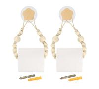 QUARKZMAN 2 Pezzi Portarotoli Di Carta Igienica In Corda Di Juta E Legno Per Decorazione Bagno, Colore Fiore Di Prugno/Legno