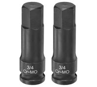 QUARKZMAN 2 Pezzi Punta esagonale a impatto 1/2" 3/4" 3" (78mm) Cr-Mo | Adattatore per avvitatore a impatto SAE per riparazioni auto, costruzioni industriali e fai da te