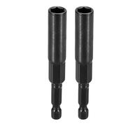 QUARKZMAN 2 Pezzi Punta Per Avvitatore A Dado 8mm Metrica Socket 1/4" Codolo Esagonale 3.15" (80mm) Extra Lunga Socket A 6 Punte Cambio Rapido Acciaio Cr-V Per Avvitatori A Dado Per, Nero