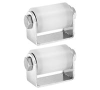 QUARKZMAN 2 Pezzi Rullo Guida Cancello Scorrevole 2" Con Staffa Saldata C Post Nylon Guida Scorrevole Montaggio Rullo Laterale Con Cuscinetti A Sfere Per Porta Diametro 1.38" Colore