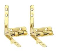 QUARKZMAN 2 Pezzi Scatola Cerniera A Quadrante 30.5x40mm Oro Finto | Cerniere Per Scatole Con Braccetto Di Fissaggio Laterale Supporto A 90 Gradi, Per Scatole Di Gioielli Vino Legno