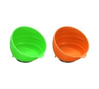 QUARKZMAN 2 Pezzi Set Di Coppe Magnetiche Per Dadi Diametro Coppa 6" Porta Pezzi magnetica In Plastica ABS Kit Organizzatore Punti Rondelle Pezzi Metallici Arancione/Verde