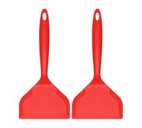 QUARKZMAN 2 Pezzi Spatola in Silicone Rosso | Antiaderente Resistente al Calore, Paletta per Pancake, Larga per Omelette, per Tamagoyaki, Utensili da Cucina Antiaderenti