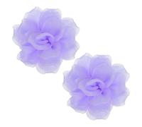 QUARKZMAN 2 Pezzi Spilla Grande Fiore In Satin Per Donne Fiori Eleganti In Organza Per Abiti Da Sposa Feste Ballo Cappello Accessori Viola