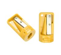 QUARKZMAN 2 Pezzi Temperamatite da Falegname Carpentiere per Matita da Falegname Temperamatite Portatile per Lavorazione del Legno per Matita Muratore Cantiere (Giallo)