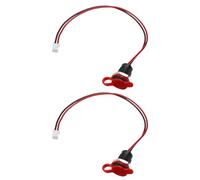 QUARKZMAN 2 Pezzi Tipo-C Femmina Chassis 2 Pin Filo, 3A 5V Filettato Rotondo USB-C Femmina Presa A PH2.0 Terminale Impermeabile Cavo Di Estensione Con Copertura Rossa E Dado, Nero