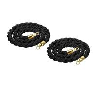 QUARKZMAN 2 Pz 6.6 Ft/2 m Cordone Barriera Ritorto Con Ganci Nero Dorato