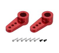QUARKZMAN 2 Pz Braccio Servocomando in Alluminio 15T Braccio Servocomando Sterzo Corto Lunghezza 17.5mm Rosso Adatto per Auto/Barca/Aeroplani Rc Fai da Te Accessori Modello Barca con Viti