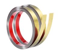 QUARKZMAN 2 Pz Cornicione In Acciaio Inossidabile, 5 m x 20 mm Adesivo Decorativo Metallico Per Bordo Specchio Piastrelle Parete Soffitto, Oro Specchiato