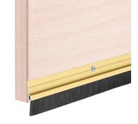 QUARKZMAN 2 Pz Fermatenda per Porta in Alluminio Guarnizione Inferiore per Porte Striscia Sigillante Sotto Porte con Spazzola per Isolamento dal Freddo Polvere Blocco (39,4"L x 0,8"L, Oro)